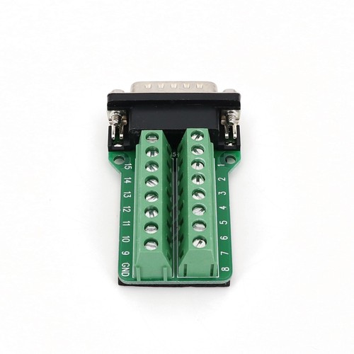D-SUB DB15 Male 2 Row 15-Pin Plug Breakout Board Terminals Adapter Connector - Picture 4 of 5