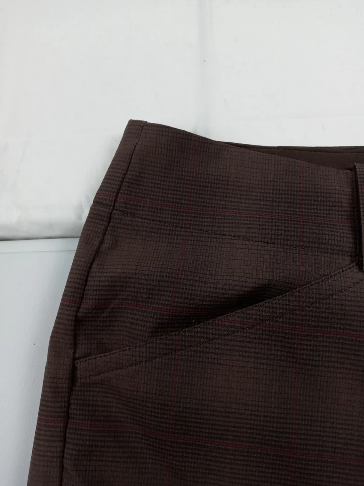 Шорты для гольфа женские Nike размер 12 коричневые клетчатые плоские спереди функциональный логотип - Изображение 2 из 4