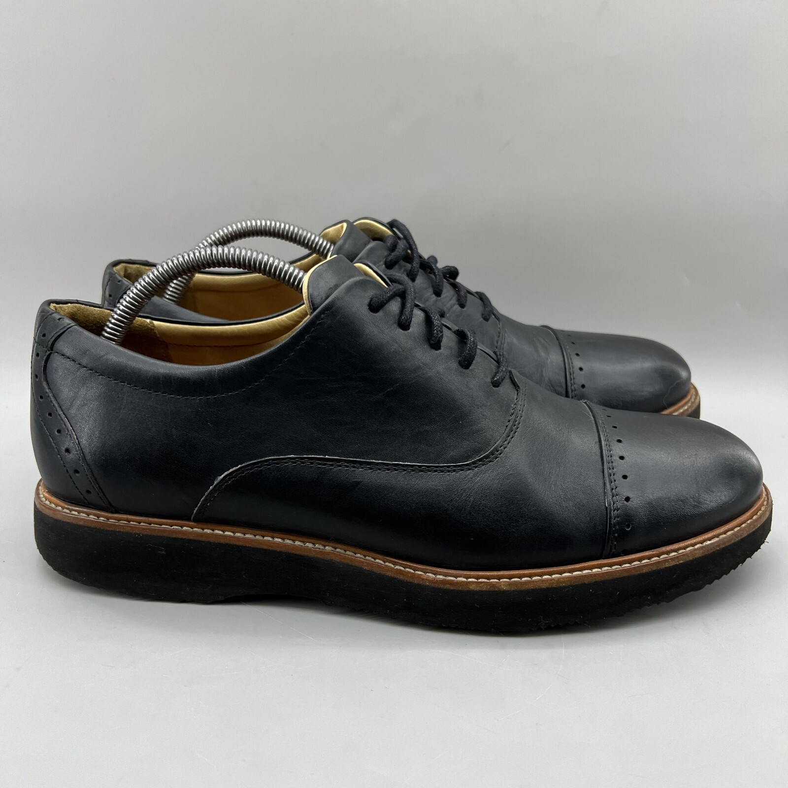 SAOLA Scarpe basse comode Samuel Hubbard Market Cap Toe Oxford da uomo taglia 10 in pelle nera