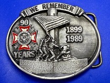 Veterans of Foreign Wars Raising Flag 90th Anniversary VFW Vintage Belt Buckle