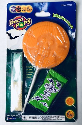 Vintage 2005 Malibu DECO POPS Lollipop SKULL candy container 9  bubble gum