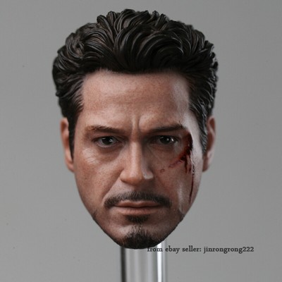 Tony Head Carving Custom Iron Man Head Toy Robert Downey Head 1//6 Normal Ver