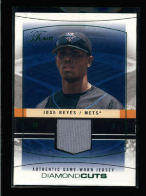 JOSE REYES 2004 FLEER FLAIR DIAMOND CUTS GAME USED WORN JERSEY AZ6791