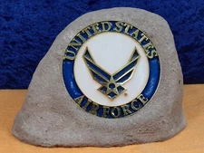 Decorative Hand Formed Rock with Suncatcher Insert - U S Air Force