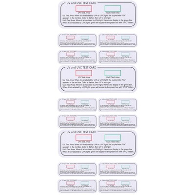  15 PCs UVC-UVA-Testkarten kleine UVC-Lichtkenner