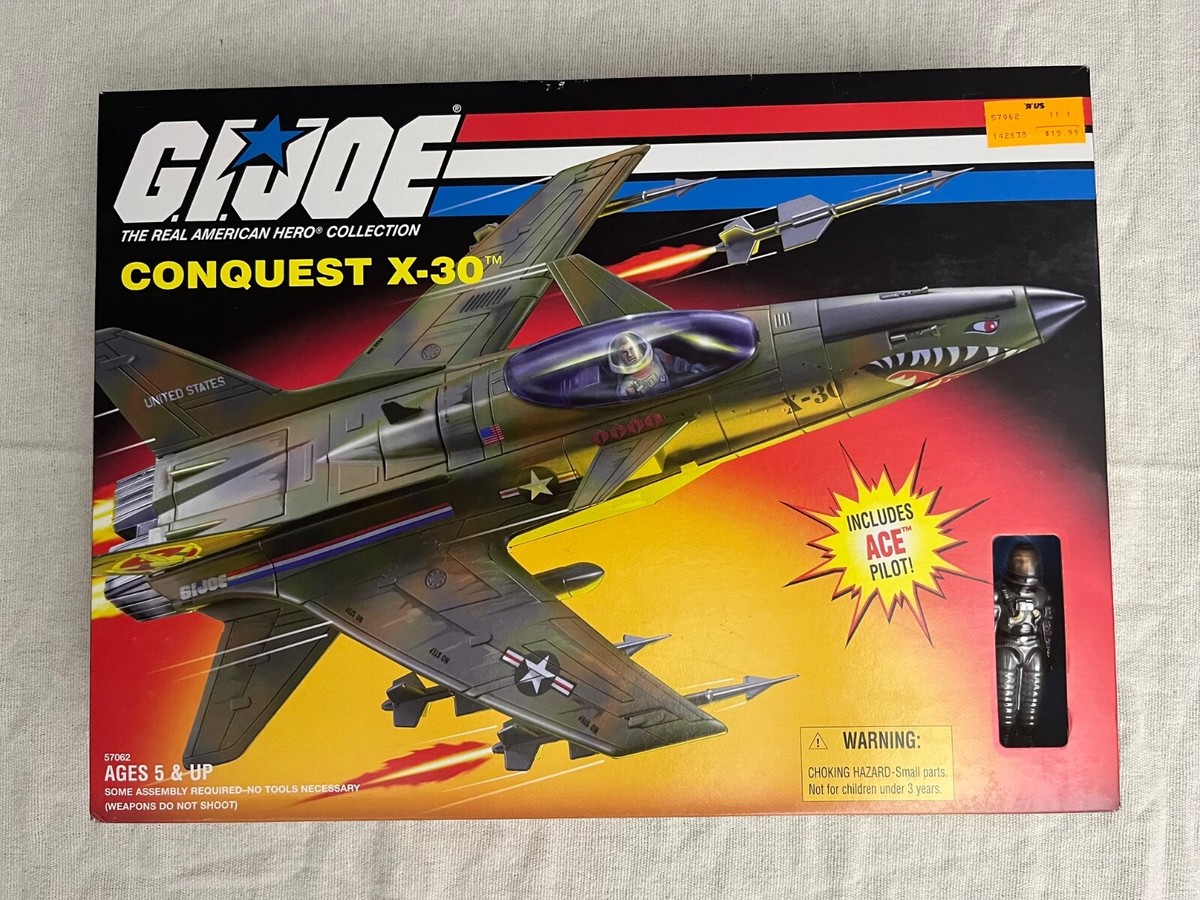 1998 Kenner Gi Joe Camo Conquest X-30 Plane Vehicle w/ Ace Pilot