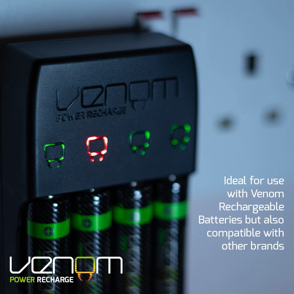 Venom Plug In Wall Battery Charger plus 4 x AA & 4 x AAA Rechargeable Batteries - Image 4 of 4
