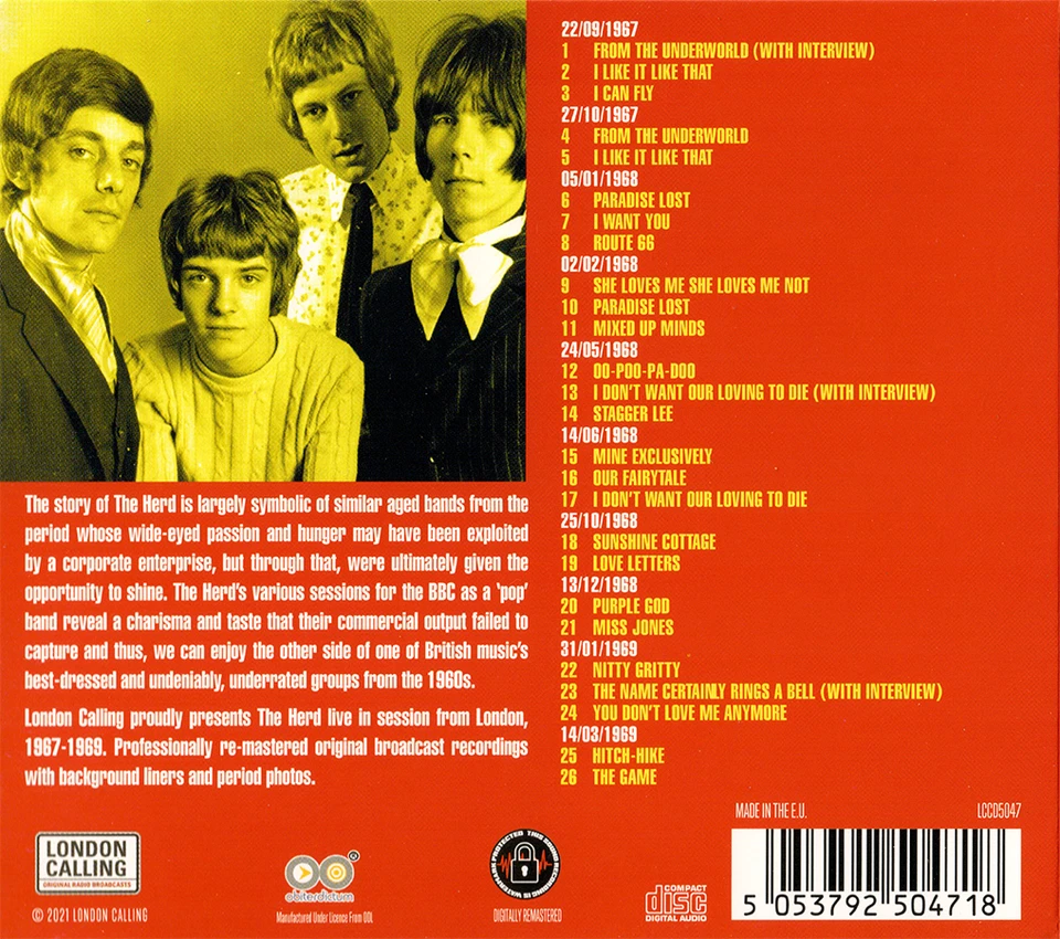 The Herd ~ Live On Air 67-69 CD 2021 London Calling UK  •• NEW •• Foto 2 de 2