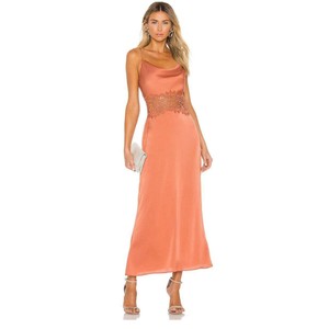 burnt orange midi dress