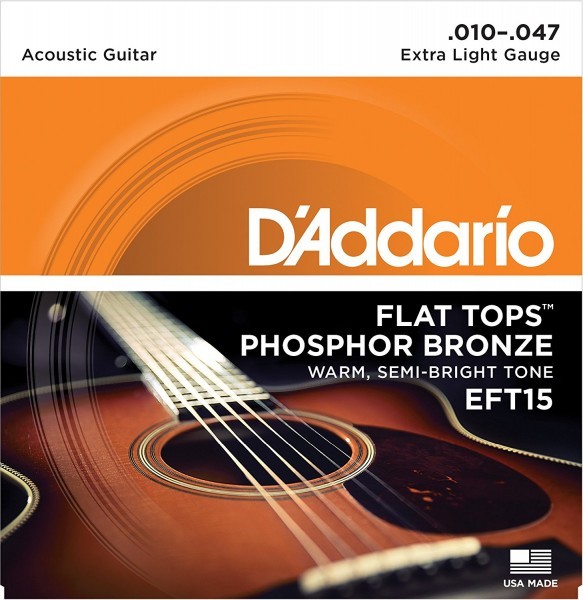 D'Addario EFT15 Flat Tops Extra Light 10-47 Acoustic Guitar Strings