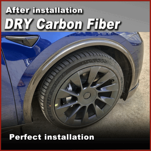 Fit For Tesla Model Y 2019-21 DRY Carbon Fender Flare Kit Wheel Arch Cover Trim - Bild 5 von 12