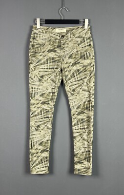 MOS MOSH Multicolor Naomi Stitch Printed Stretch Pants Zip Fly Size 28