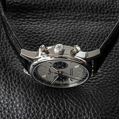 Sugess Chrono Heritage SWANNECK Panda Dial Chrono Watch SEAGULL