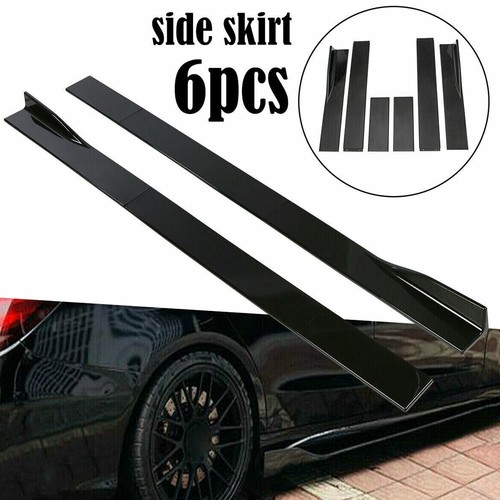 For Seat Ibiza Leon Toledo 86.6" Side Skirts Extension Rocker Panel Glossy Black