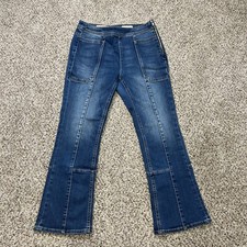Pilcro And The Letterpress Jeans High Rise Bootcut Women 27 Side Zip Flare Crop