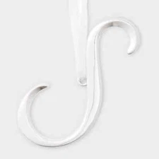 Metal Monogram Christmas Tree Ornament Silver Letters O/F/S/H/T/L/E/P/Z/C/G/K