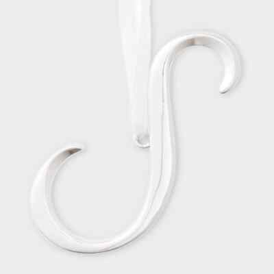 Metal Monogram Christmas Tree Ornament Silver Letters O/F/S/H/T/L/E/P/Z/C/G/K