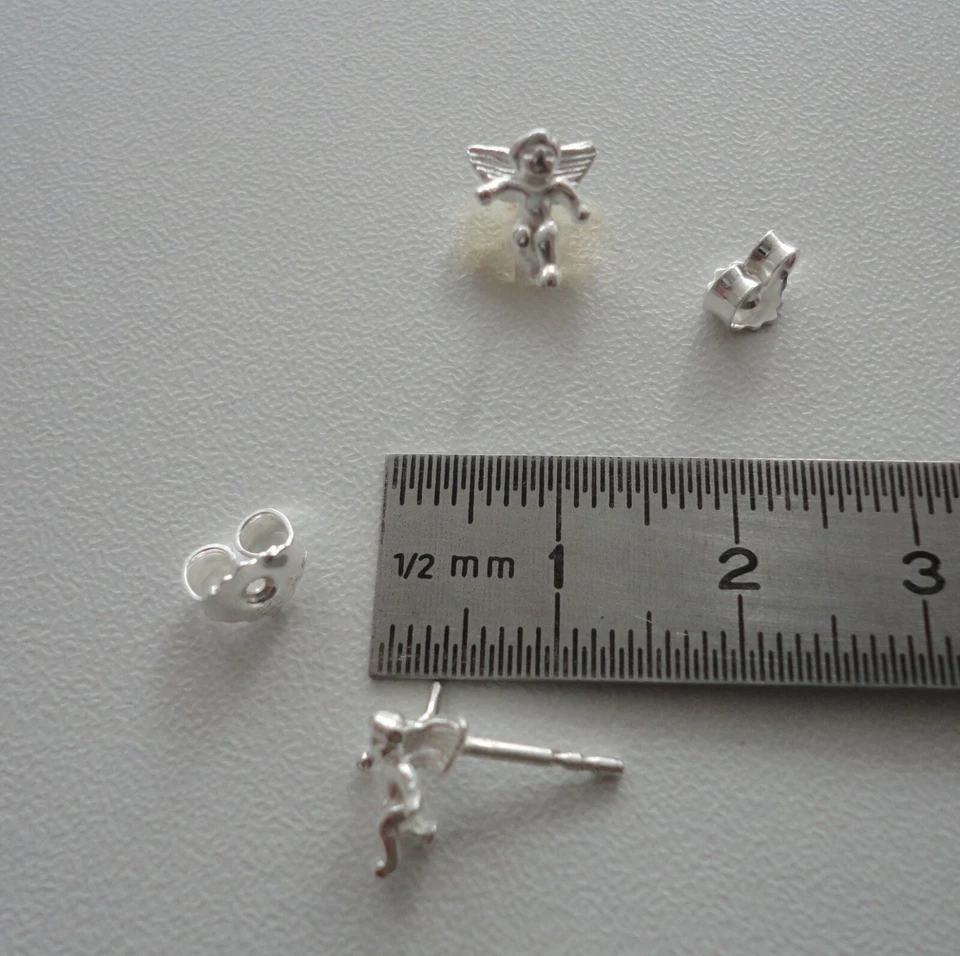 Engel Ohrstecker Engelsschmuck Glückssymbol Kinderschmuck Putte Putto Silber 925 - Bild 2 von 4