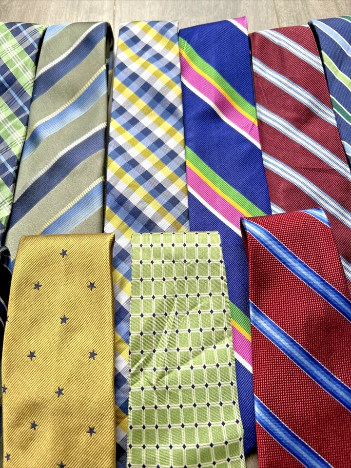 11 peças gravatas masculinas juvenis Brooks Hilfiger chaps listra polo mais 48-52” comprimento - Imagem 3 de 4