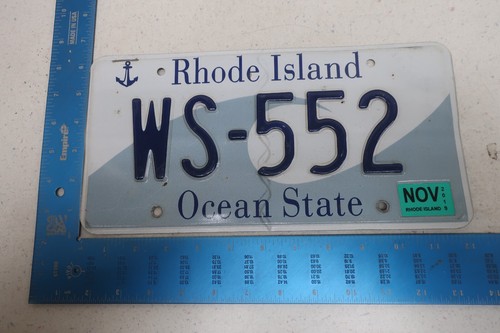 Rhode Island License Plate Tag RI 2019 19 Wave Natural Sticker WS-552