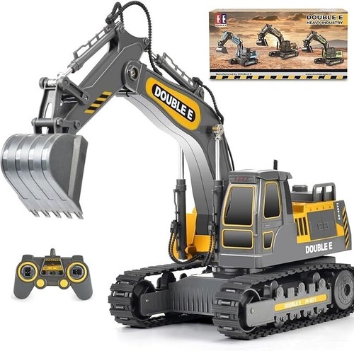 DOUBLE E Remote Control Excavator Toy Construction Toys Tractor Rechargeable ...