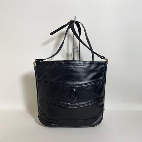 Yves Saint Laurent Shoulder Bag Leather Black Authentic From Japan
