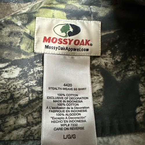 Mossy Oak Break Up Size Large Button Down Short Sleeve Shirt - Picture 4 of 6