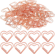 100PCS Rose Gold Heart Paper Clips Cute Small Paperclips for Funny Heart Clips K