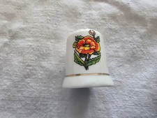 Fingerhut, Porzellan, gelb Blume, gelbe Bl&uuml;te, Thimble, neu, Sammeln