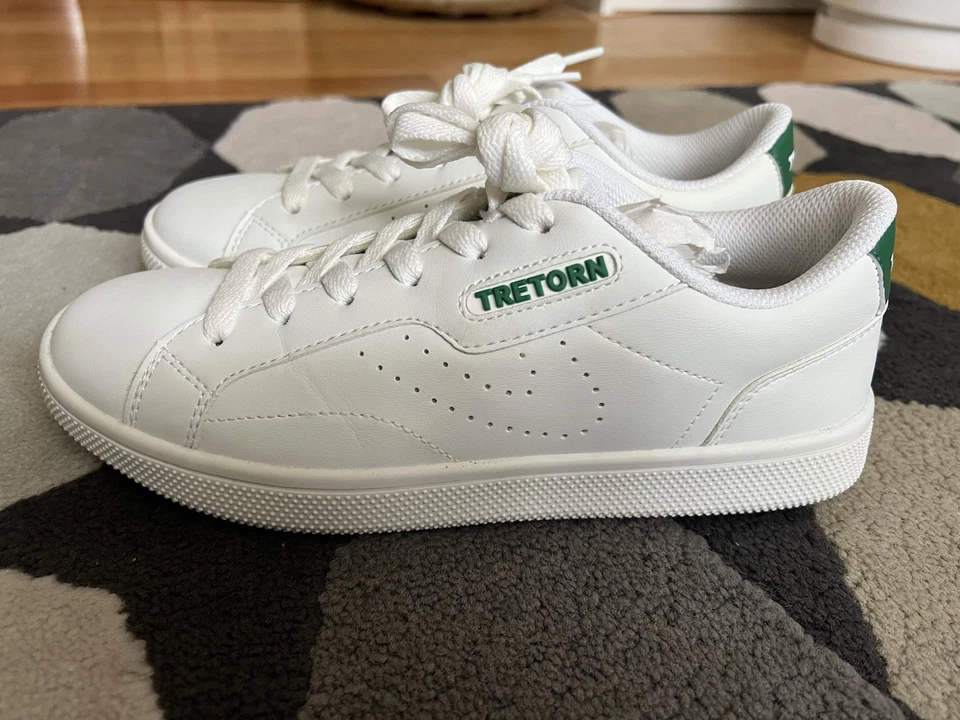 Tretorn 女式 Center Court 运动鞋 运动鞋 白色/绿色 7 码 - 全新 — 第 2/4 张图片