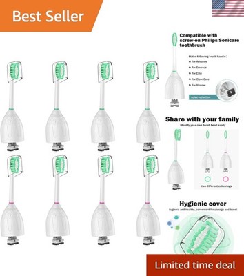 8-Pack Sonicare Replacement Toothbrush Heads with Dupont Bristles & Covers