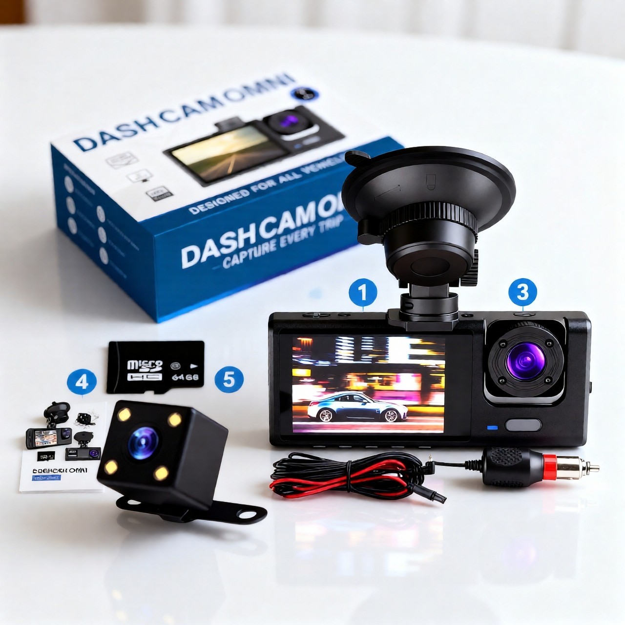 Dashcam voiture WiFi pour trajets quotidiens et vacances en famille avec contrôle App