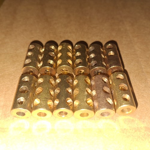 12 X #63 *SUPERB BRIGHT SHINY BRASS MECCANO STANDARD COUPLING