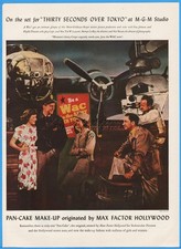 1944 Max Factor Makeup Van Johnson Phyllis Thaxter Thirty Seconds Over Tokyo ad