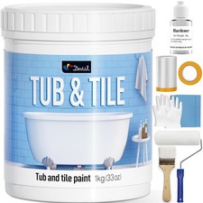 DWIL Tub and Tile Refinishing Kit,33oz Quick-Dry 33 Fl Oz Pack of 1 , White