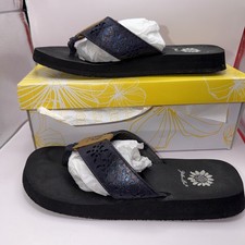 Yellow Box Flip Flops Floral Starburst Cut Out Sandals Tranquil 32999 Size 7.5