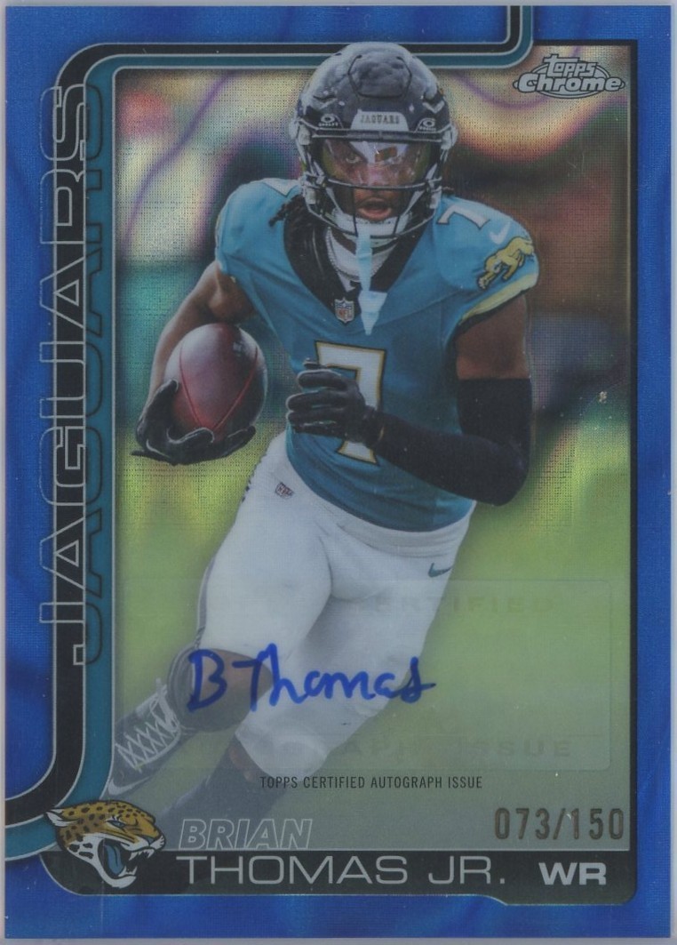 2025 Topps Chrome Brian Thomas Jr Blue Lava Refractor Auto /150 BA-BT 073/150