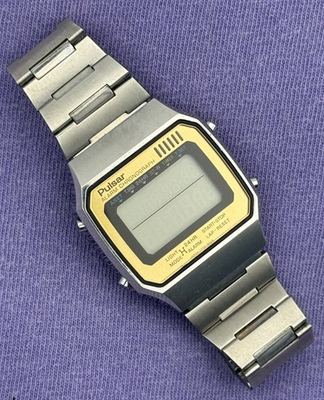 #ad 1980s Vintage Pulsar LCD Digital Watch Y770 5039 A2 NICE UNTESTED $65.00