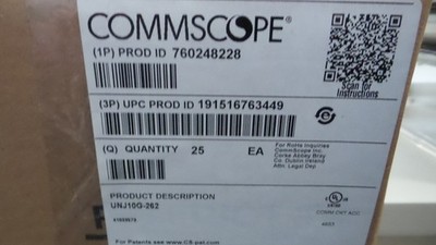 COMMSCOPE UNJ10G-262 CAT6A JACK RJ45, Unshielded, T568A/B White Lot of(25)