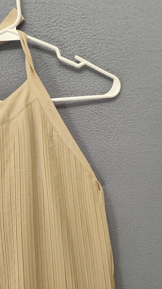 Johnny Martin 女式连衣裙 1 棕褐色吊带领荷叶边下摆夏季露背迷你 — 第 3/4 张图片