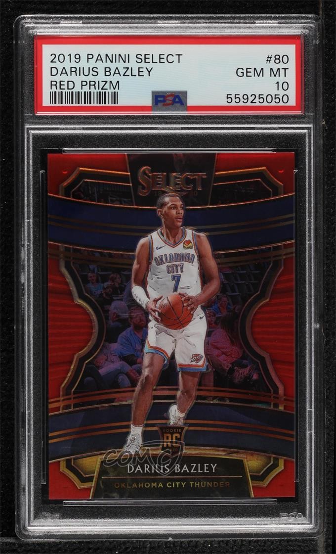2019 Select Concourse Red Prizm /199 Darius Bazley PSA 10 GEM MT Rookie RC 5xx