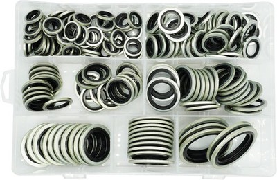 160Pcs, 7 Sizes BSP Dowty Self-Centered Bonded Seal Oil Washers Gasket Assortmen