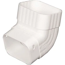 Amerimax 2 In. x 3 In. White Vinyl Front A Elbow M0627HP Amerimax M0627HP