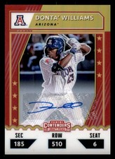 2021 Panini Elite Extra Donta Williams Auto Gold Prizm /10 Tickets Optic