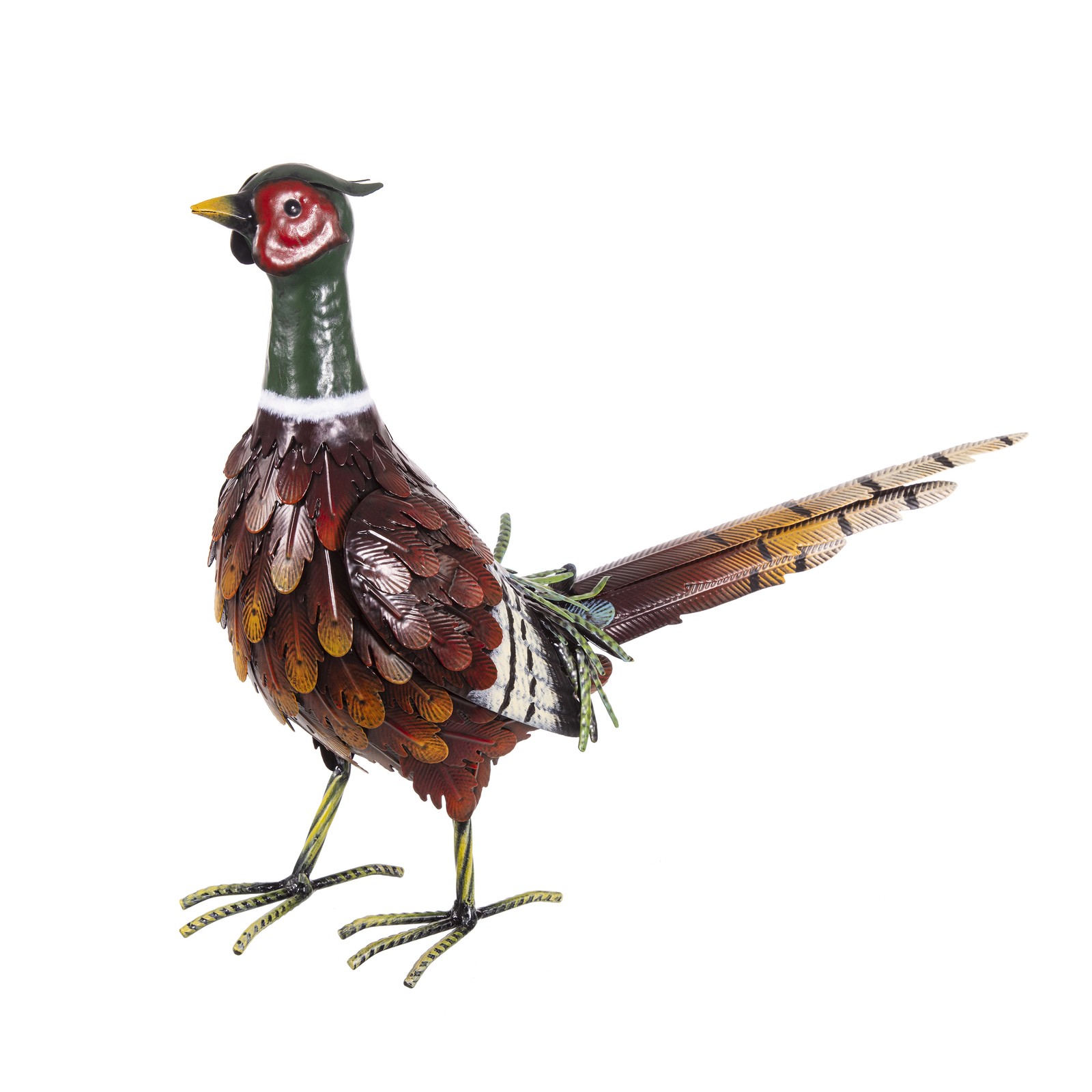 Large Metal Pheasant Garden Ornament 60cm Rustic Bird Sculpture Indoor Outdoor D