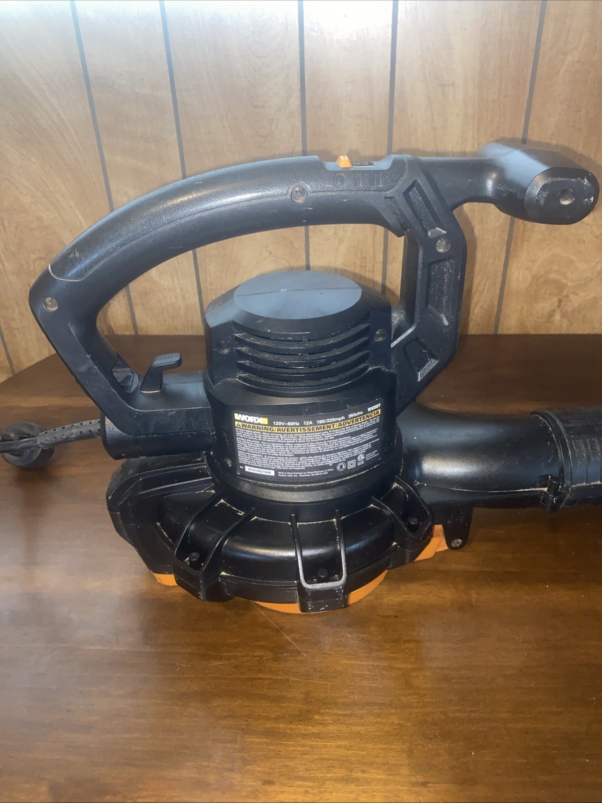 WORX WG507 12 Amp 2 Speed 160/220MPH Electric Leaf Blower 12