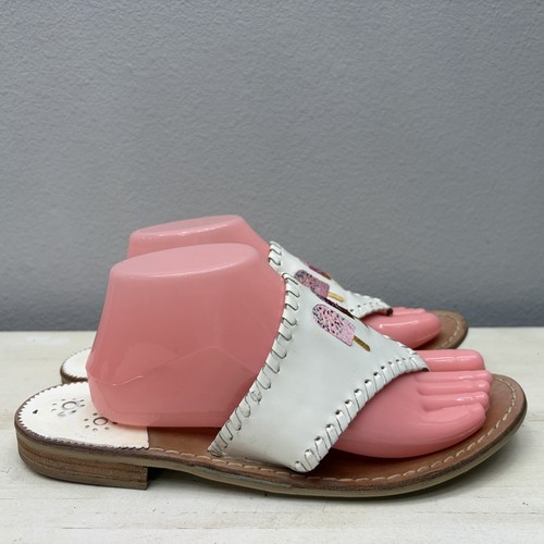 Jack Rogers White Ice Cream Pops leather Sandals Size 10