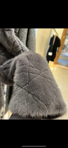 Brand New Mink Fur Coat Colour antracite size 8-12 - Picture 8 of 9