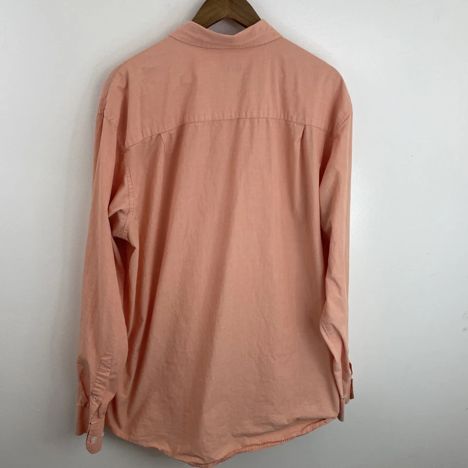 IZOD Shirt Mens XLT Tall XL Orange Long Sleeve Button Down 100% Cotton Classic - Image 2 of 4