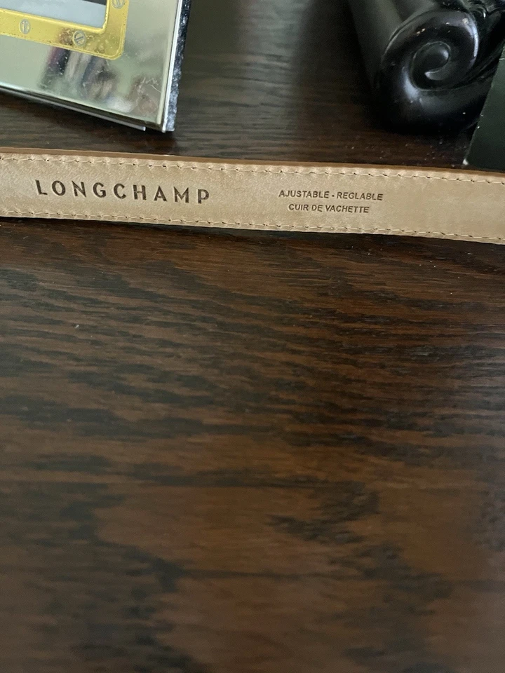 Cinturón Longchamp Hebilla Plateada en Color Tostado Talla Mediana/Grande Cinturón Ajustado Foto 2 de 2